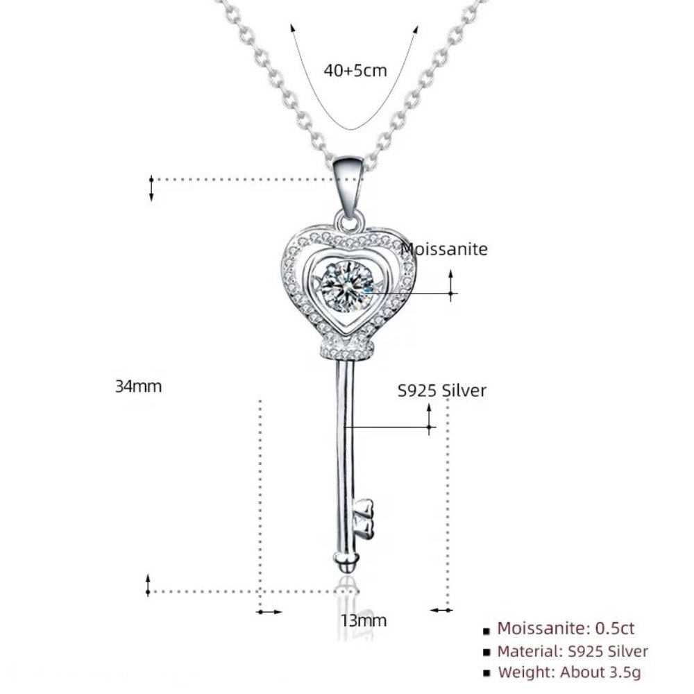 Certified 1/2ct. t.w. Diamond Dancing Key Necklace - Picture 7 of 16